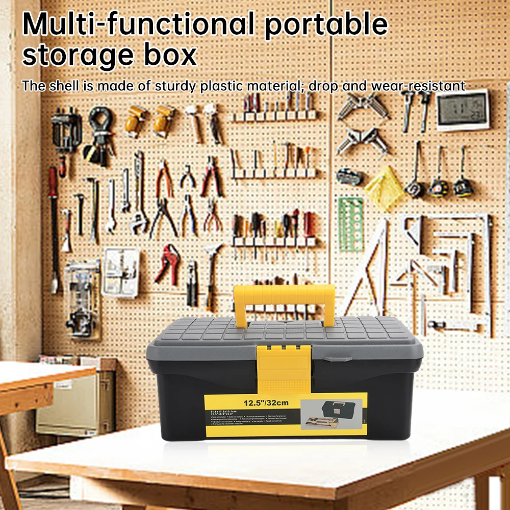 12.5 Inch Household Tool Box Organizer Case Hardware Tool Storage Box Plastic Electrician Toolbox Handheld Large Capacity