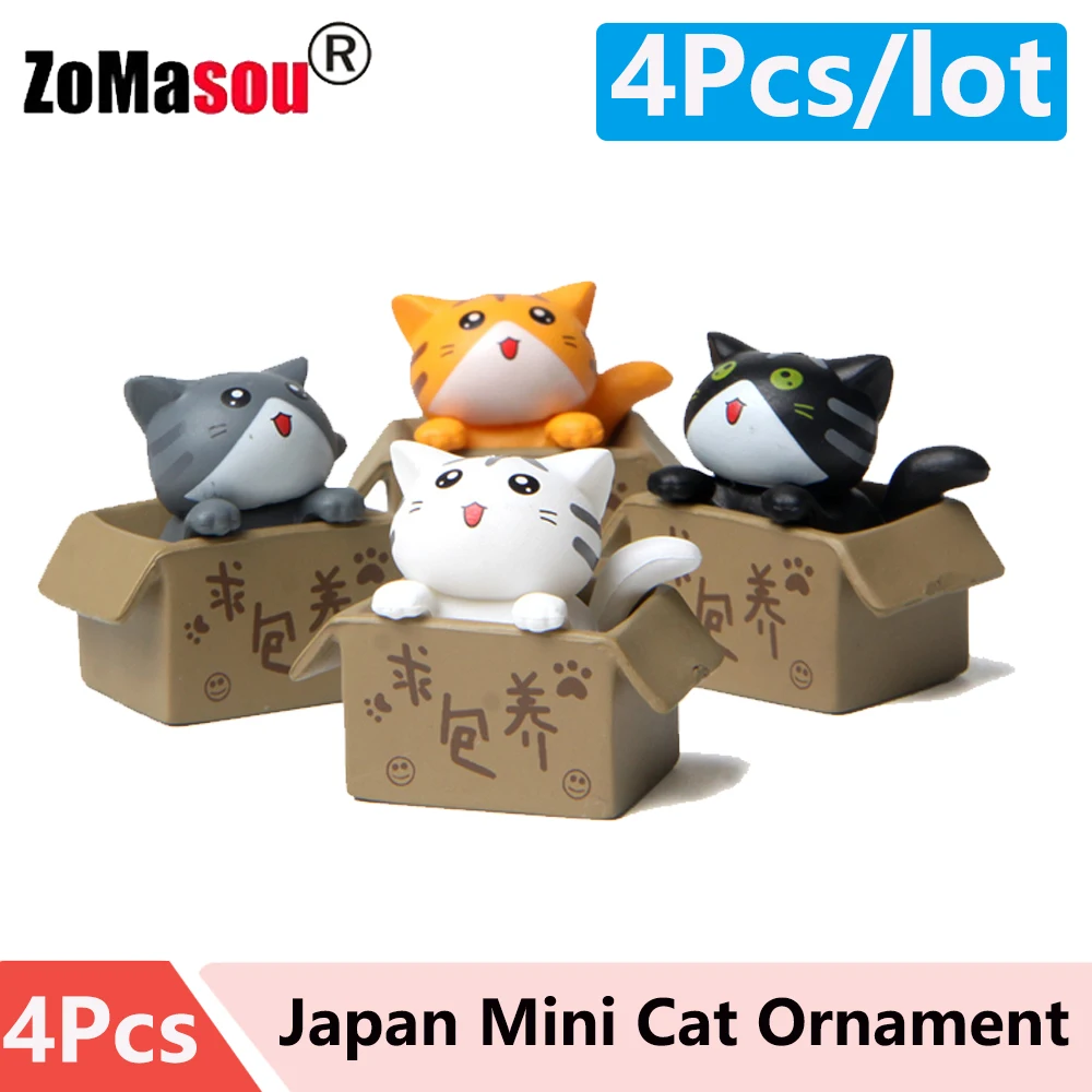 

New Kawaii Mini Cat Ornament Garden kitten statue Gift Kids Children Baby Room Decoration Toy Miniature Figurines Home Decor