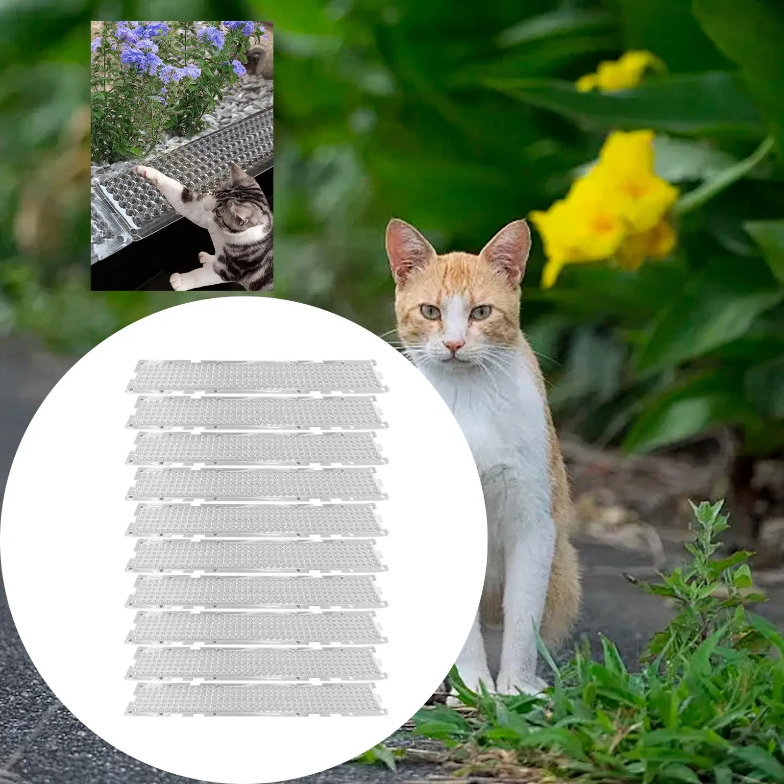 

10Pcs Cat Deterrent Mats Pet Training Mats for Outdoor Sofa Vegetable Field