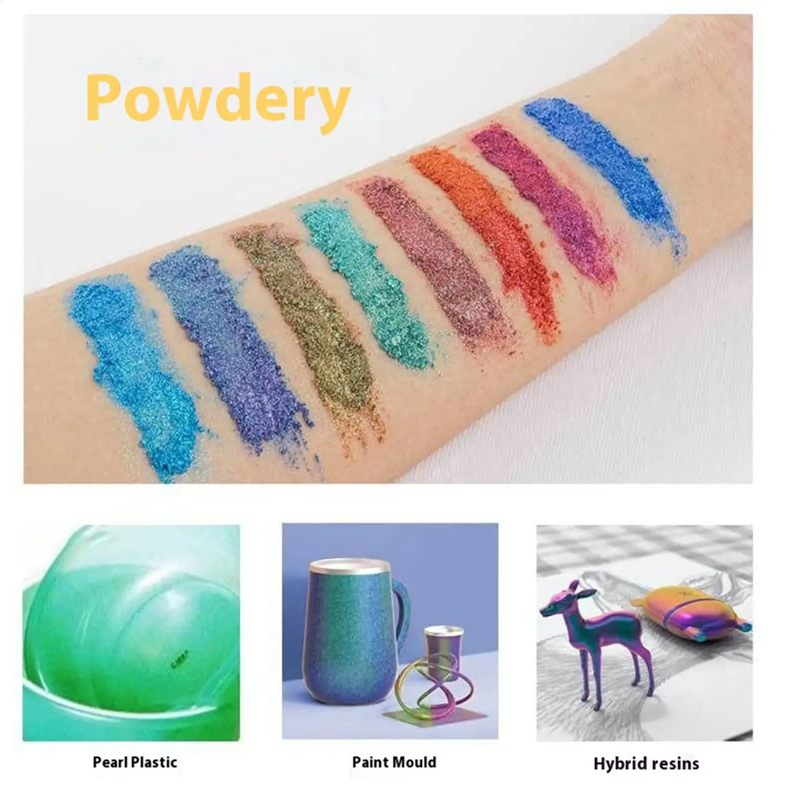 Set di polvere di mica naturale perlescente grado cosmetico 12 bottiglie di polvere di mica cosmetica pigmento di cemento per smalto lucidalabbra
