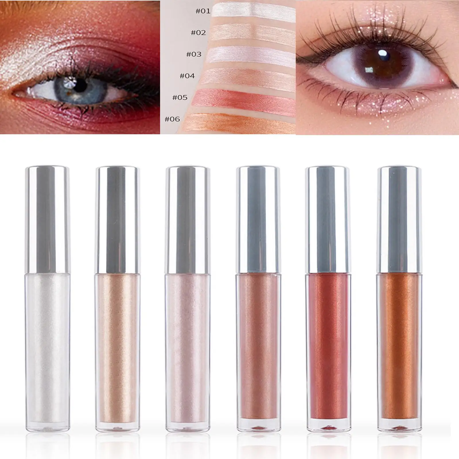 Fard à paupières liquide à paillettes, cosmétique Portable, Anti-taches, Texture légère, Application facile, maquillage quotidien, brillant, maquillage pour les yeux polyvalent