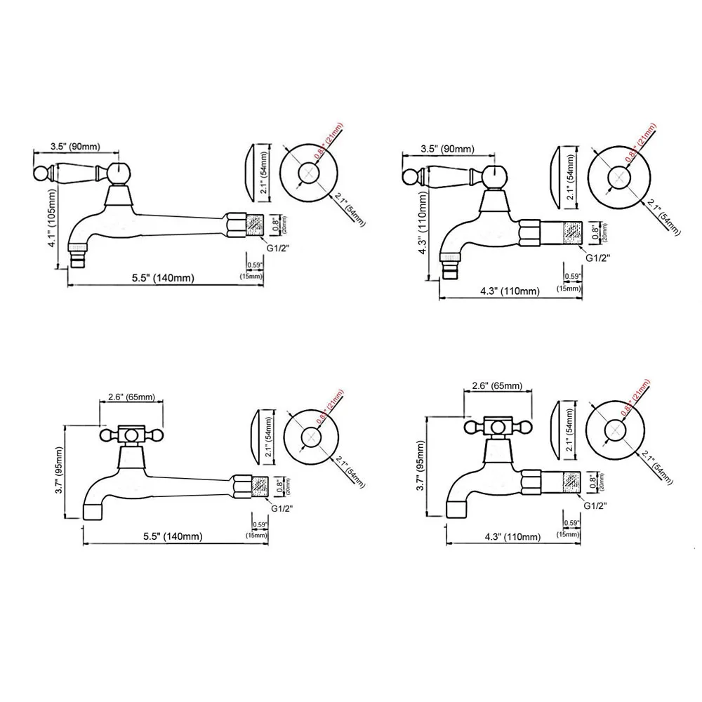 Antiqeu Brass Ceramic handle Kitchen Faucet Garden Water Tap Laundry Bathroom Mop Single Cold Water Washing Machine Faucet