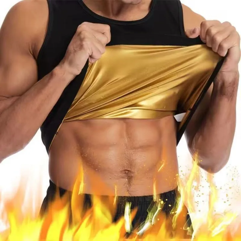 الرجال ساونا قميص العرق البطن البطن التحكم مدرب خصر ضغط التخسيس سترة الصالة الرياضية تجريب حرق الدهون المشكل الذكور #6