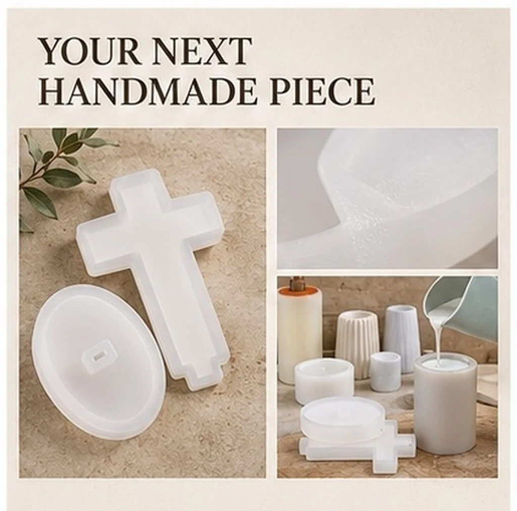 1Set Cross Silicone Mold Large Vintage Style for Plaster Aromatherapy Resin Decor DIY Crafts
