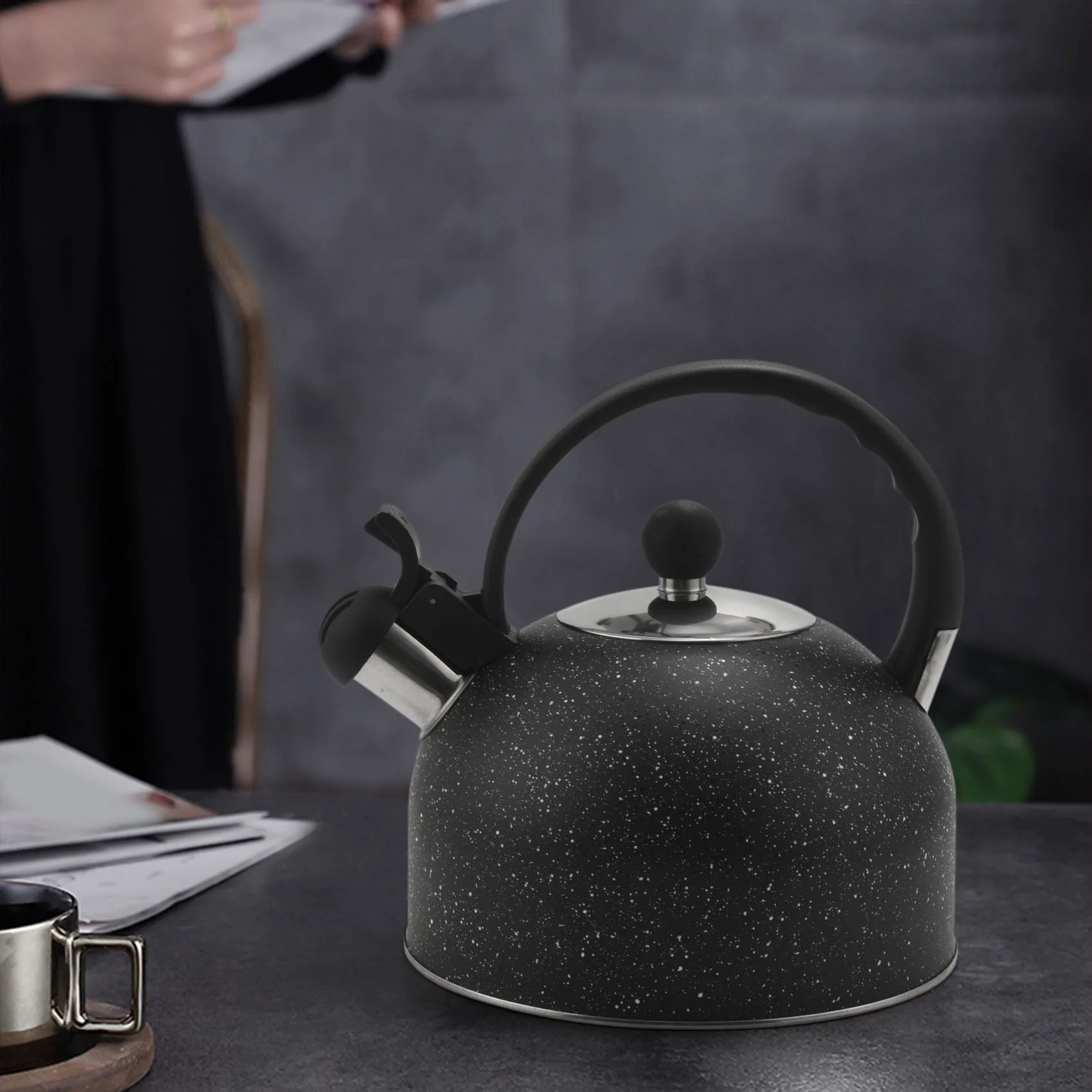 BISM Whistling Tea Kettle, Teapot with Loudd Whistle and Anit-Hot Handle, Food Grade Stainless Steel Water Kettel for Home