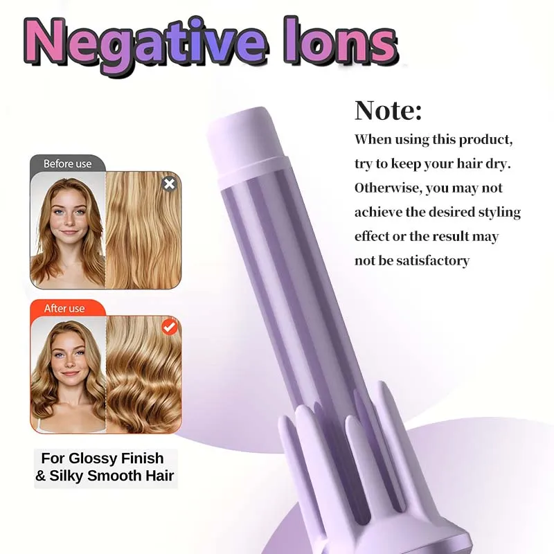 Automatic Rotating Curling Iron PTC Heated Professional Curling Iron Portable Air Rotating Negative Ion Wave Curling Iron