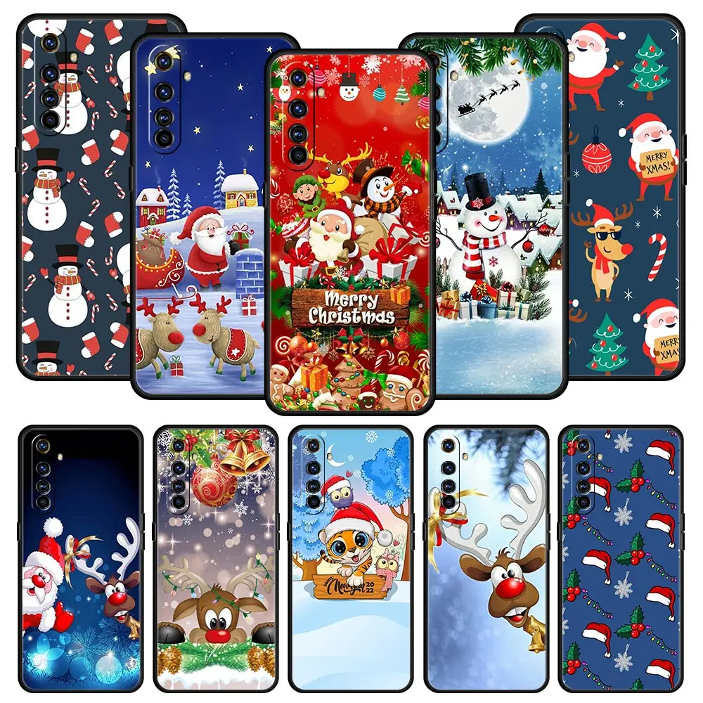 Merry Christmas Phone Case For OPPO Realme 9 8 7 6 GT2 Pro Plus 5G Cover Realme C25 C21 C11 C3 8i 9i Soft Silicone Coque Funda