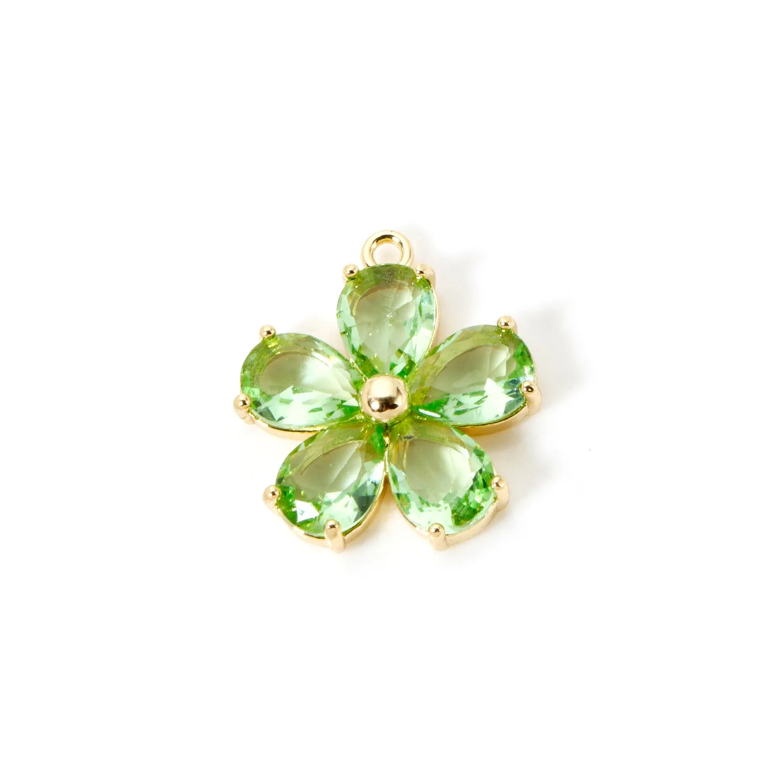 1pc Neue Messing Charms Gold Farbe Blume Mehrfarbige Glas Anhänger DIY Halskette Ohrringe Für Frauen Schmuck Erkenntnisse 21mm x 18,5mm – Detail 16