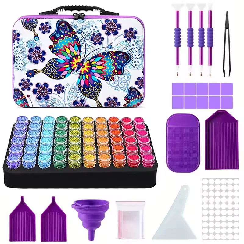

Multi-Style 80 Slots Diamond Painting Tool Kit Storage Container diamond art Storage Box Good Gifts For Diamond Painting Lovers