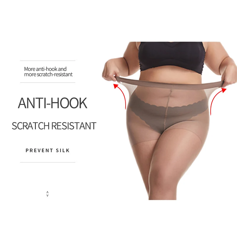 Sommer 20D Ultra dünne durchscheinende Strumpfhosen Große Größe Frauen Große Strumpfhosen Super Elastische Königin Größe Sexy Nylon Plus Größe Strümpfe – Detail 3
