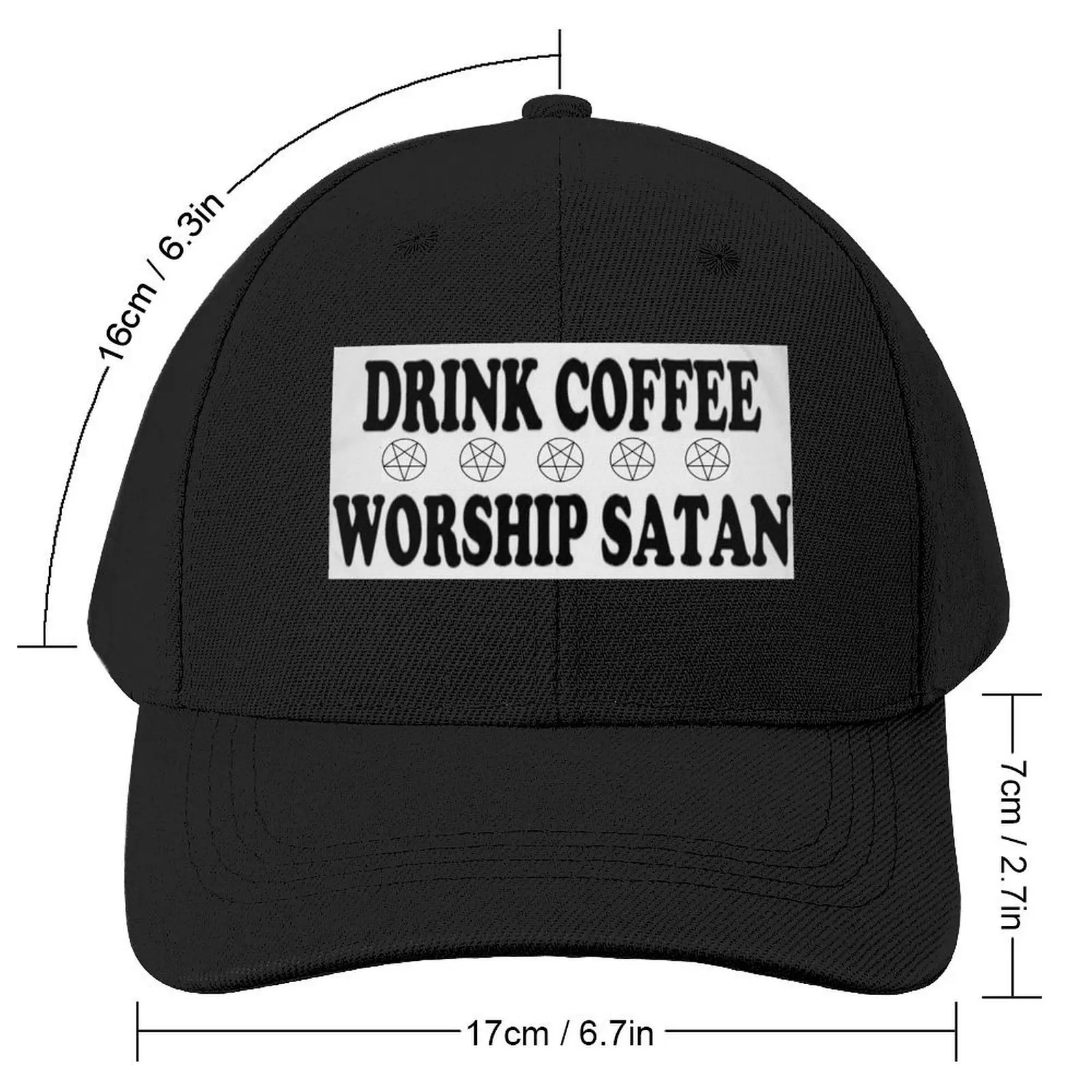 Drink Coffee & Worship Satan Baseball Cap hiking hat party Hat black Luxury Man Hat Women's 2024 Men's