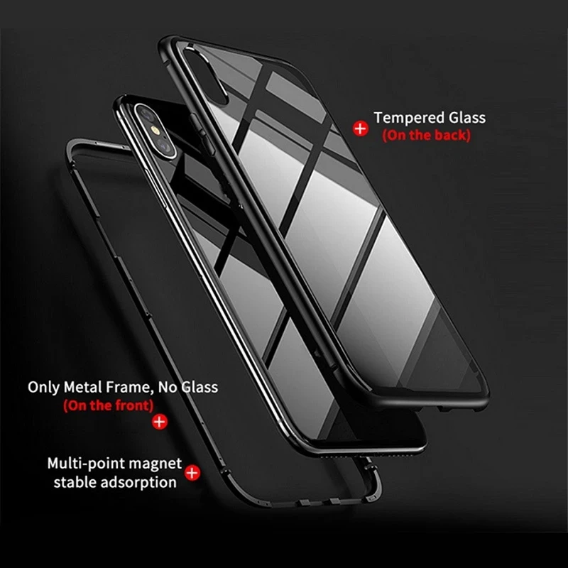 Double Sided Glass Cover  Magnetic Metal Case For Samsung Galaxy S23 S22 S21 S20 S10Plus Note 20 22Ultra S20FE A51 A71 A14 A53