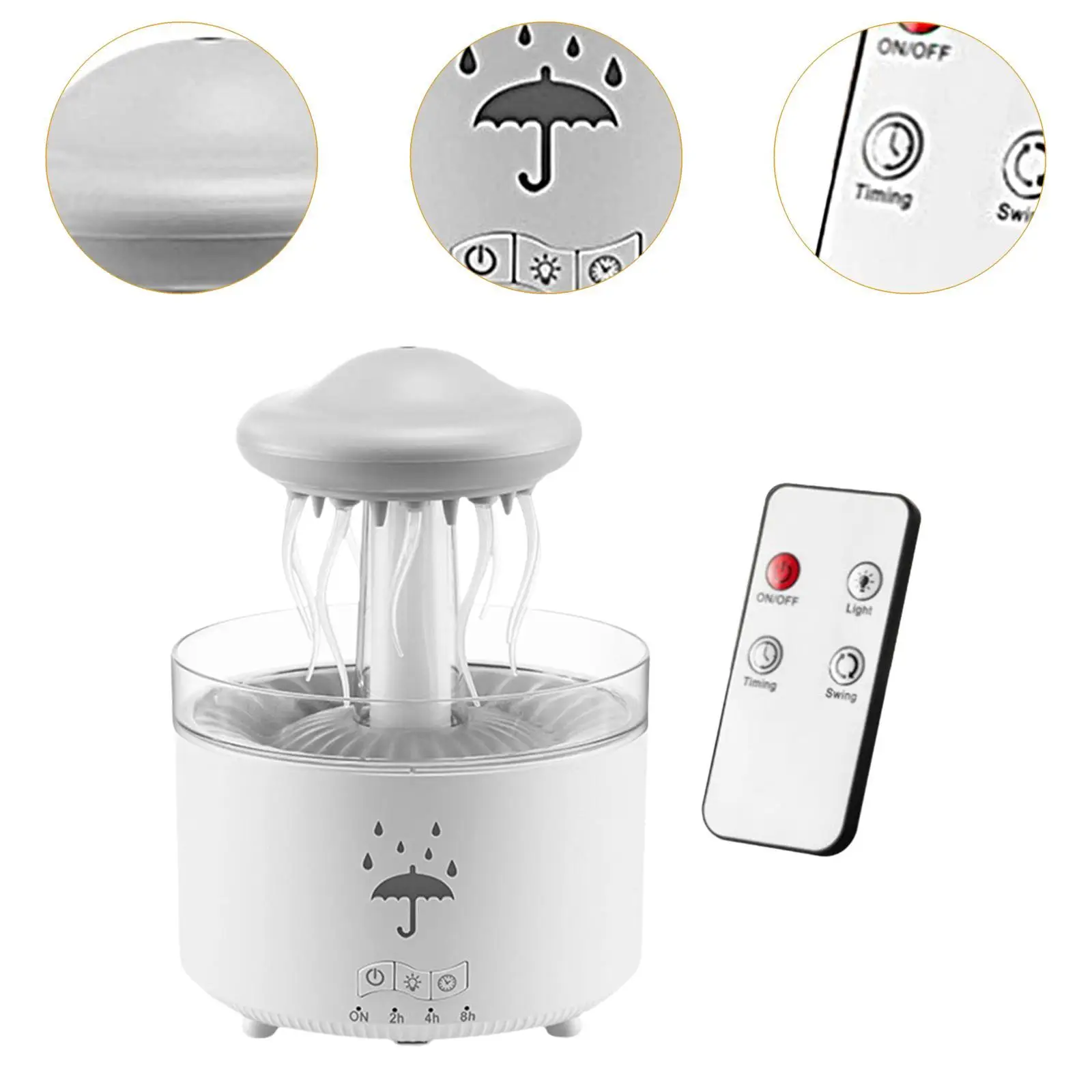 Portable Desktop Air Humidifier 300ml with Rotating Head Remote Control Room Aroma Diffuser for Home Office