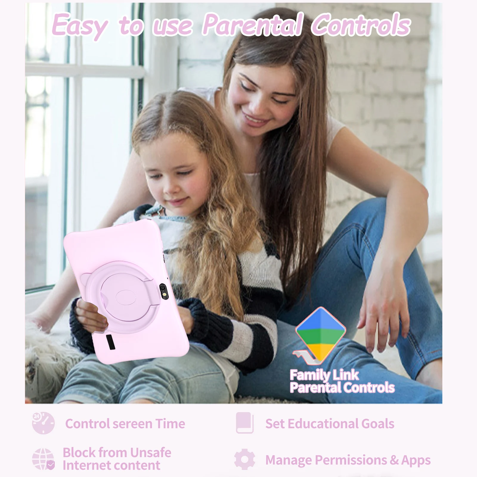 تابلت سمارت كيدي 7.0 بوصة 4 جيجابايت + 64 جيجابايت رباعي النواة برنامج التعلم التعليمي أندرويد 13 واي فاي كمبيوتر صغير