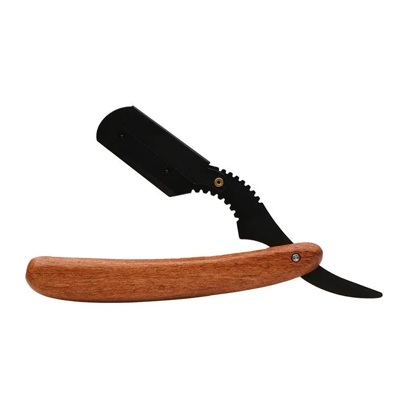 

Wooden Men Shaving Barber Tools Hair Razor Folding Shaving Knife Stainless Steel Straight razor Holder