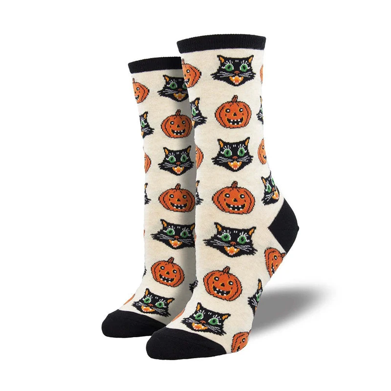 12 Styles Funny Halloween Pumpkin Owl Unisex Crew Socks Women Men Novelty Cotton Creative Halloween Socks Gifts Dropship Bulk