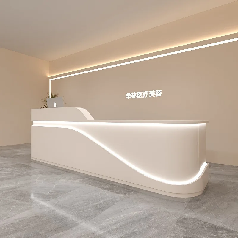 Modern Wood Design Reception Desk For Beauty Salon Dental Clinic Dance Training Classes Company Front Desk-for Schools Hospitals