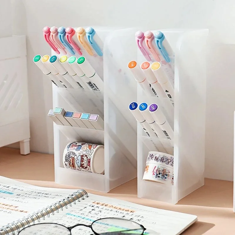 Ins Korea Desktop Pens Brush Organizer Stationery Holder Divider Organizer School Supplies