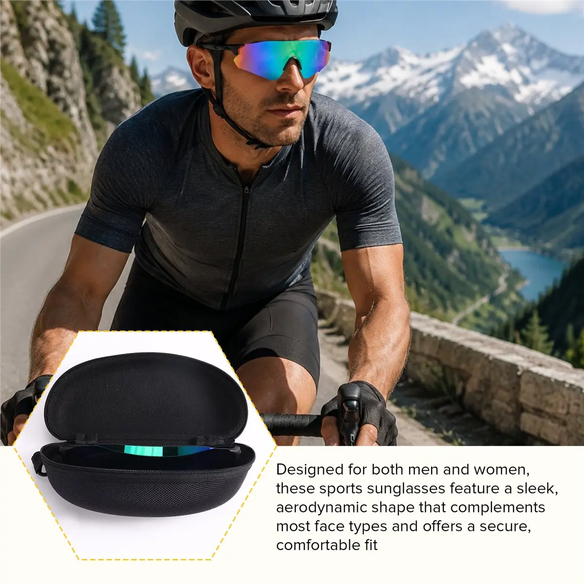 giftnew Frameless Cycling Glasses Sports Sunglasses Outdoor Bike Goggles UV-Protective Riding Eyewear for Cycling Running B