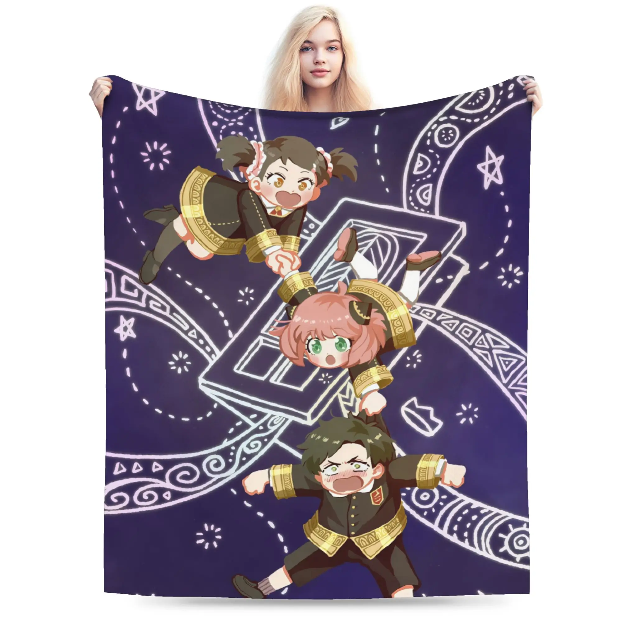 

Одеяла Spy Family Anime Anya Forger, коралловый флис, плюшевое украшение, супер мягкое одеяло для постельных принадлежностей, уличные постельные принадлежности, пледы