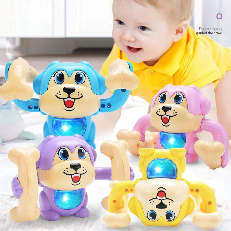 Baby Elektrische Tuimelende Hond Baby Elektrische Huisdier Rollende Speelgoed Cartoon Hond Voice Control Tuimelende Licht Muziek Grappig Speelgoed Kinderen Cadeau