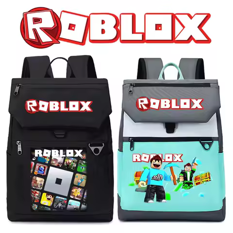Game ROBLOX Creative Cartoon Peripheral Printing Peripheral Canvas Backpack Large Capacity Student Backpack Daily Necessities