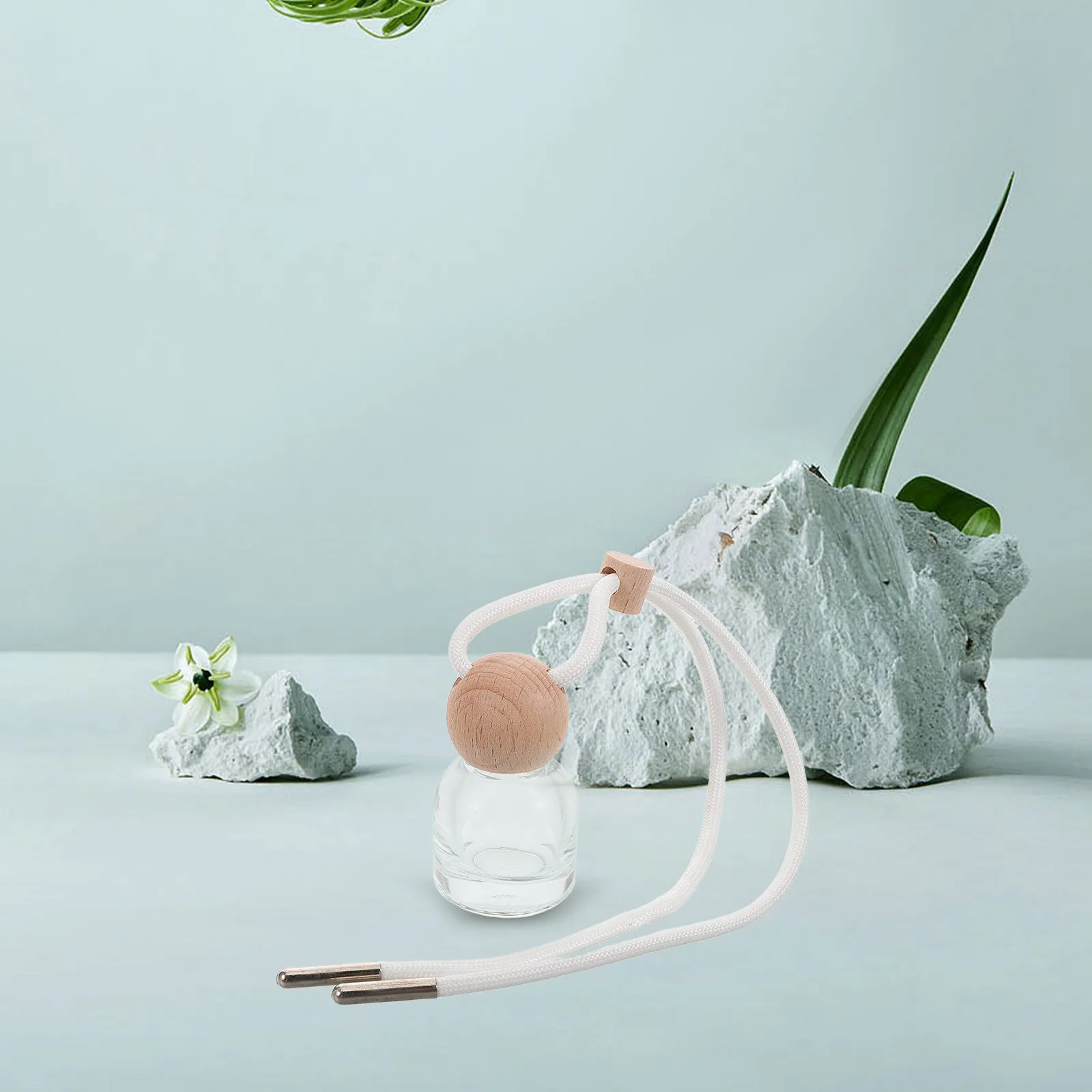 

3Pcs 10Ml Empty Glass Perfume Bottles Wooden Lid Vintage Travel Refillable DIY Fragrance Container Car Air Freshener Diffuser