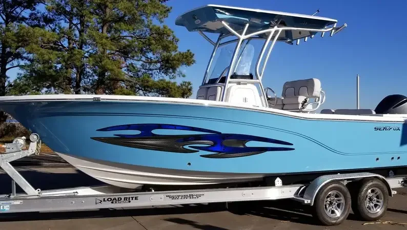 

3D Tribal Ripped Metal Vinyl Wrap ,Tattoo Boat Decals, Watercraft Vinyl, Tribal Yacht Vinyl, Ranger Boat Decals and Stickers - Z
