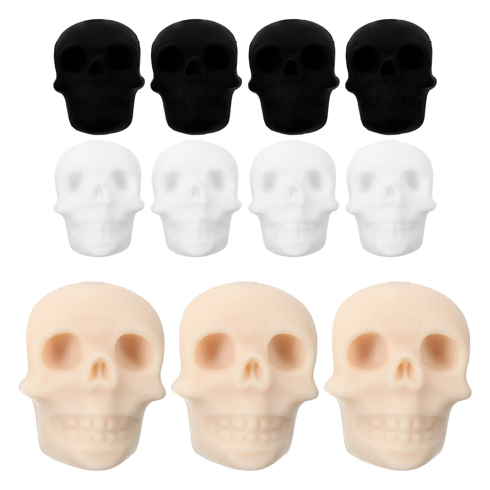 12Pcs Skull Bead Silicone Knitting Needle Point Protectors Nonslip Tip Stoppers for Sweater Crochet DIY Craft Sewing Needle