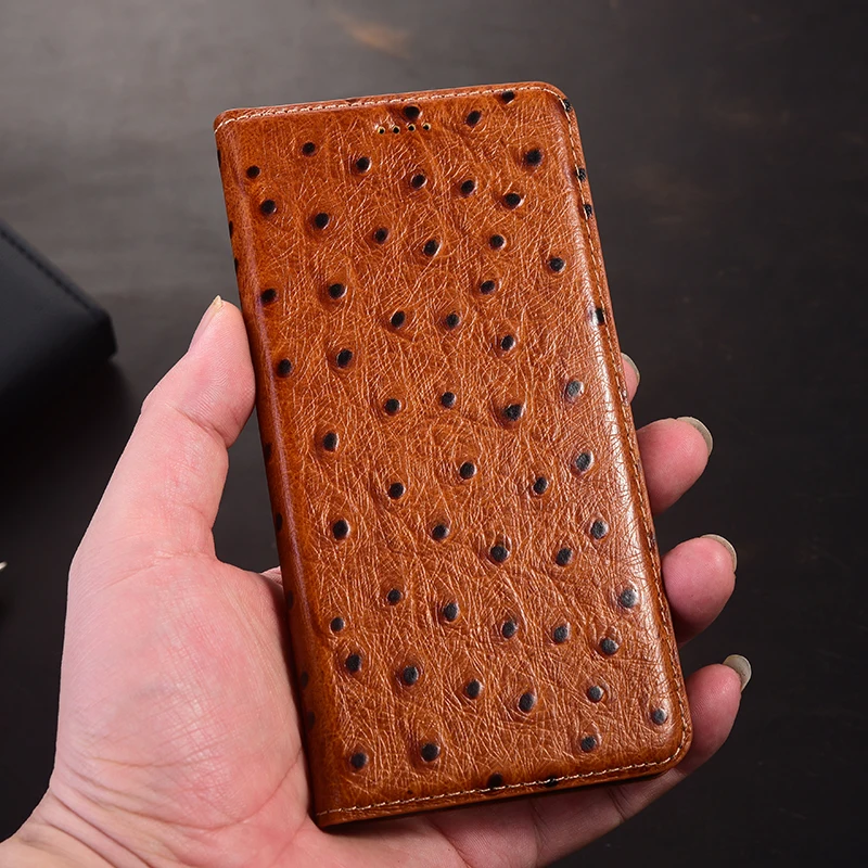 Чехол для телефона из натуральной кожи страуса для Oukitel WP19 WP18 WP17 WP16 W15 WP13 WP12 WP10 WP8 WP7 WP6 Pro, чехлы-книжка-бумажник
