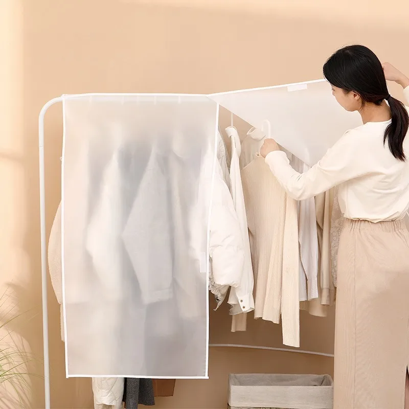 1-4pc Household Clothing Dust-proof Cover Translucent Dust-proof Clothing Cover Wardrobe Storage Suit Hanging Bag Dust-proof Bag