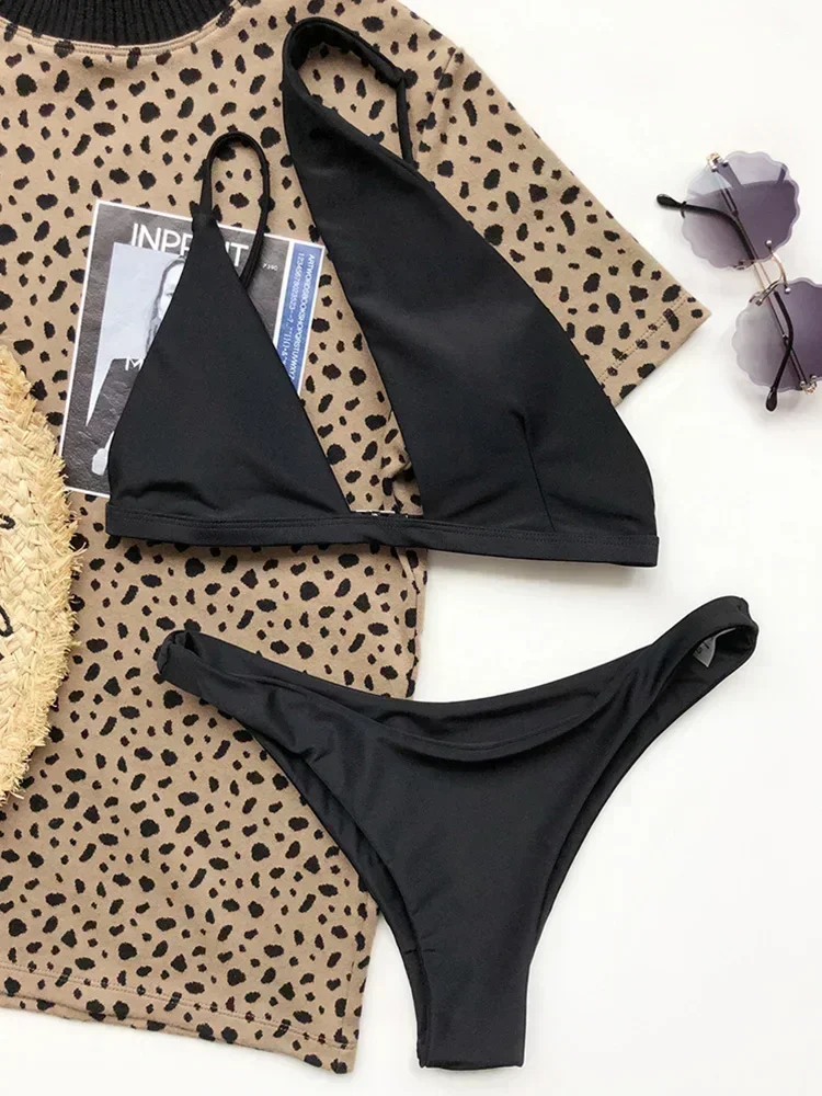 Asymmetrische bikini met één schouder Damesbadpak Vrouwelijke uitgeholde badmode Tweedelige bikiniset Bader Badpak Zwemstrand