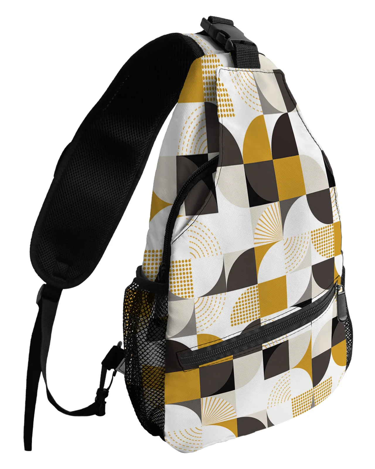 Bolsos de pecho de otoño geométricos medievales Retro Para mujeres y hombres, bolsos de mensajero impermeables, bolso cruzado de un hombro para deportes de viaje femenino