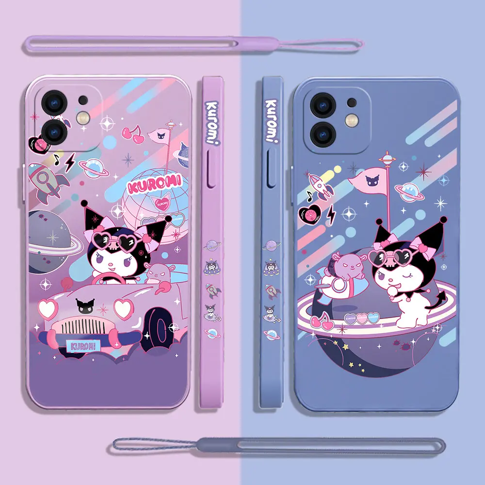 

Cartoon Travel Kuromis Phone Case For iPhone 15 14 13 12 11 Pro Max Mini X XR XSMAX SE 8 7 6S Plus Soft Liquid Silicone Cover