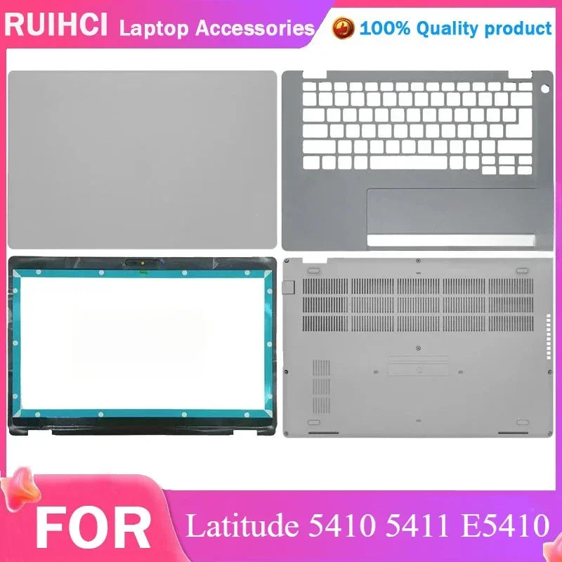 

New Back Case Laptop LCD Back Cover Front Bezel Palmrest Bottom Case 0NKPM7 00W819 Silver For Dell Latitude 5410 E5410 Series