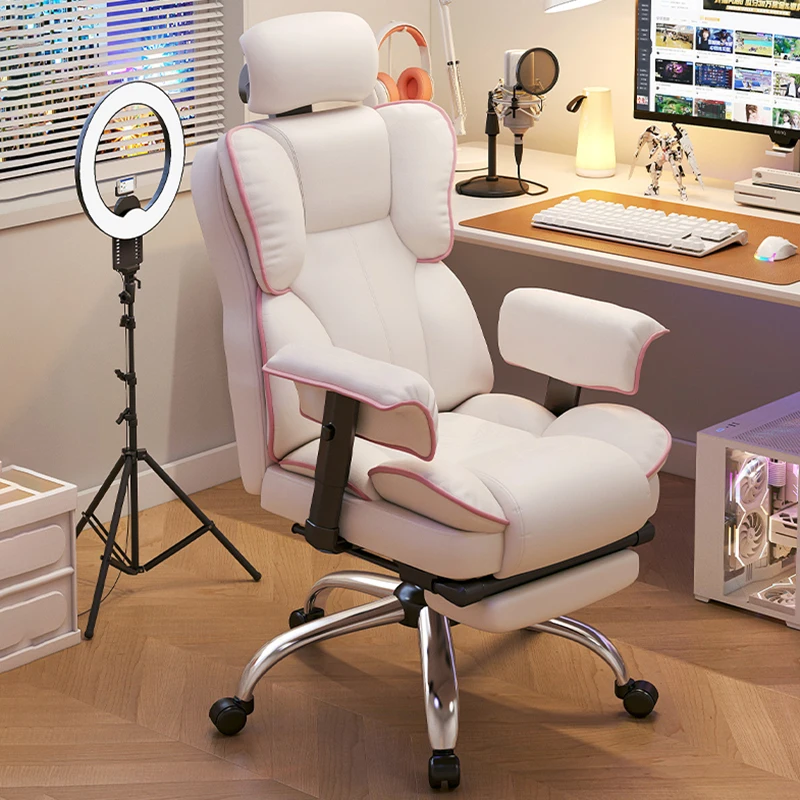 Stylish Comfy Office Chair Simple ﻿pillow Comfy Aesthetic Gaming Chair Cute High Back Cadeira Para Computador Office Furniture