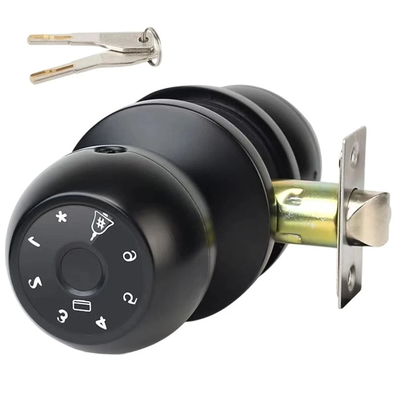 @@AB07 Hot Use Fingerprint Door Knob Lock Biometric Entry With Keypad For Home And Office Security Access Control