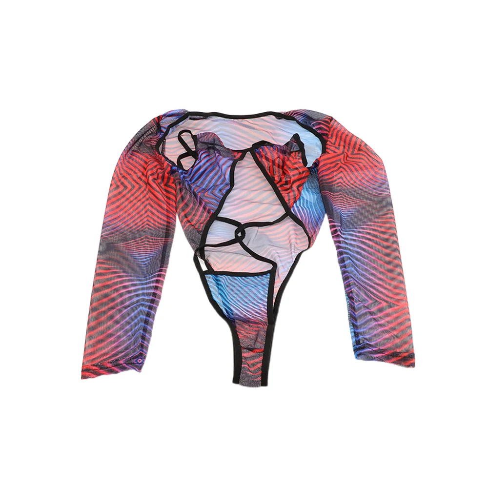 Mono hueco de corte alto para mujer, lencería, Tanga, ropa interior, ropa de dormir