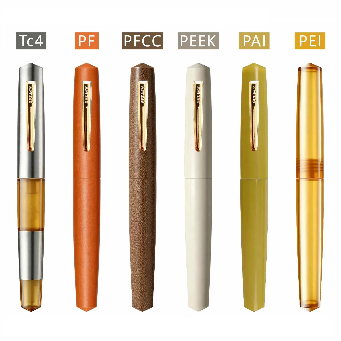 SELMY Handmade EDC Fountain Pen Special Material PEI Bakelite PEEK Micarta with BOCK Nib Daily Carry Writing Pen