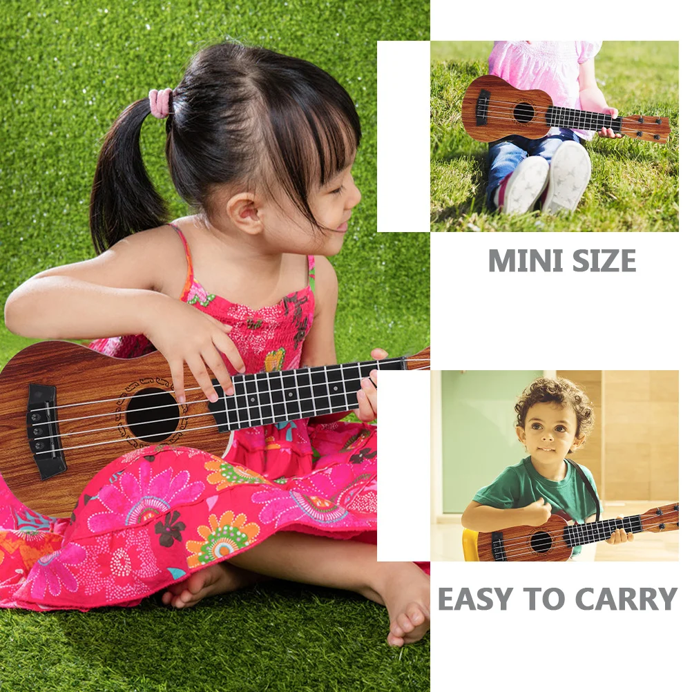 Mini Ukulele Guitar Children Musical Educational Learning Instrument Simulation Realistic Early Education Portable