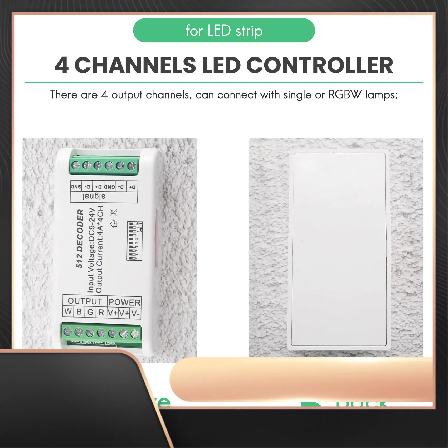 

Мини-4 канала DMX RGBW декодер 16A RGB RGBW контроллер ленты DMX 512 диммер драйвер для светодиодных лент DC9-24V-N34R