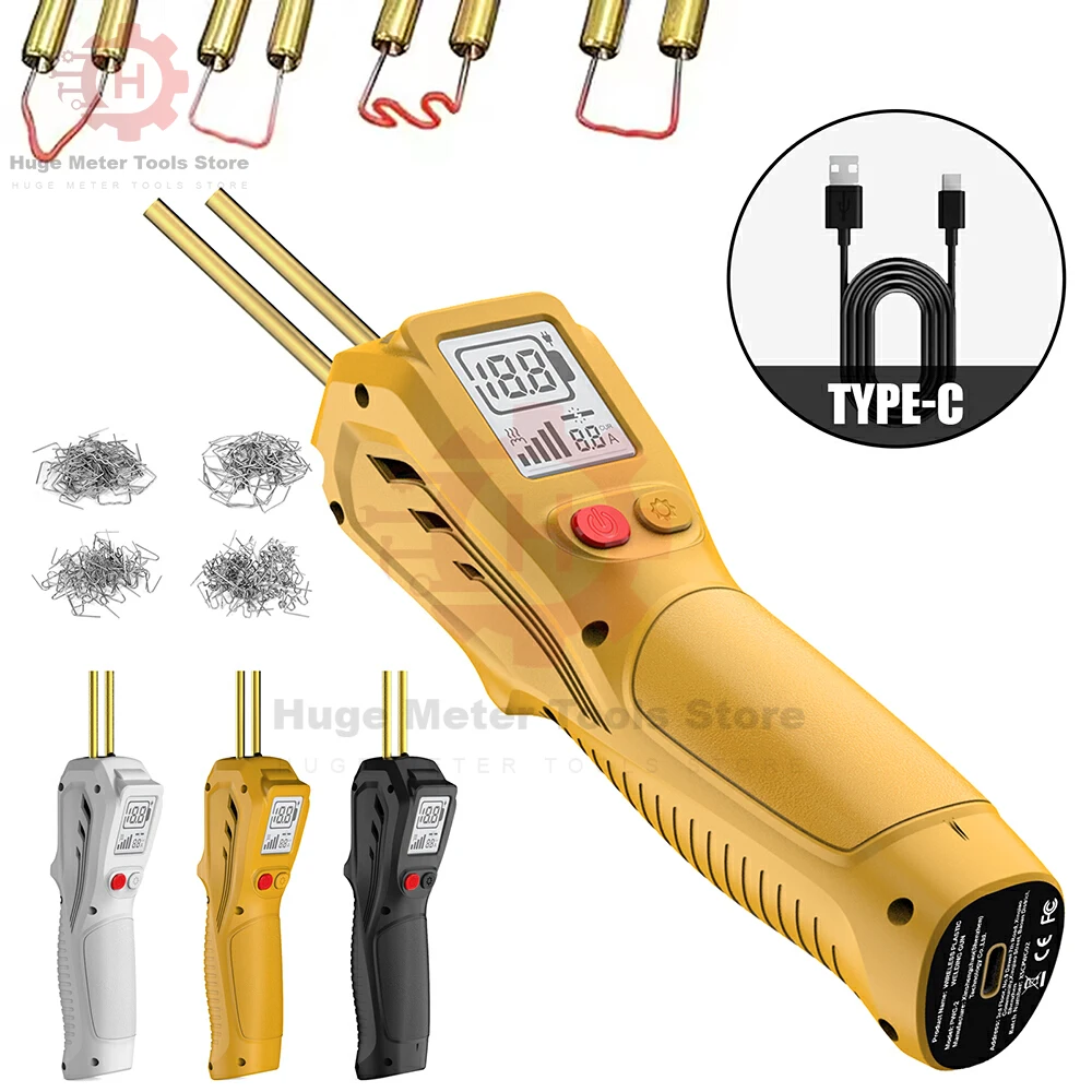 

500W Handheld Wireless Plastic Welding Machine LCD Display Car Bumper Repair Tool Hot Stapler Welder Gun with 200pcs Staplers