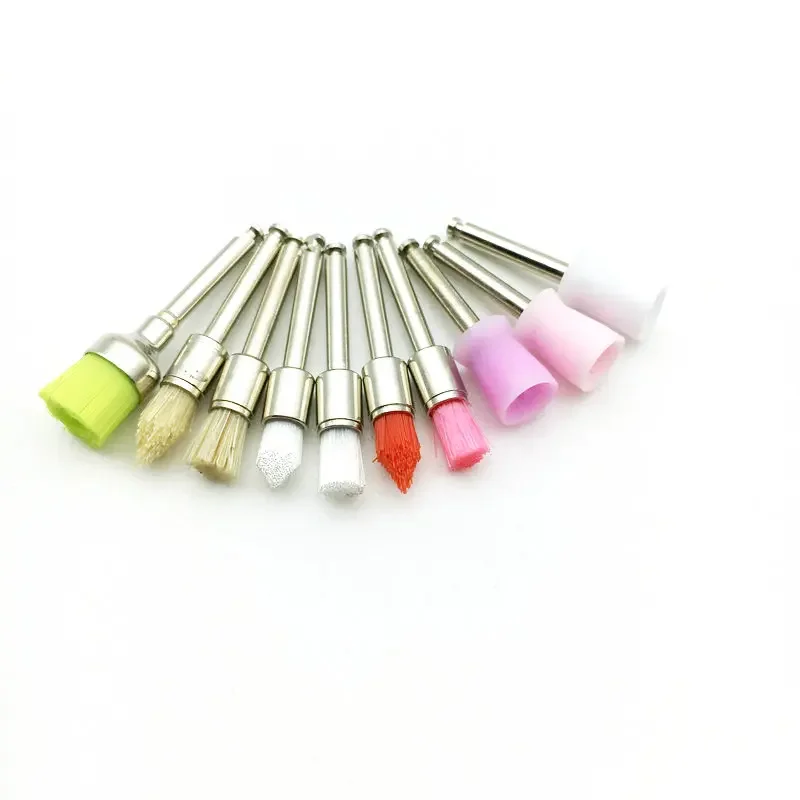 100pcs/box Dental Mixed Polishing Brush Polisher Tools Kit Prophy Rubber Nylon Bristles Dental Materials