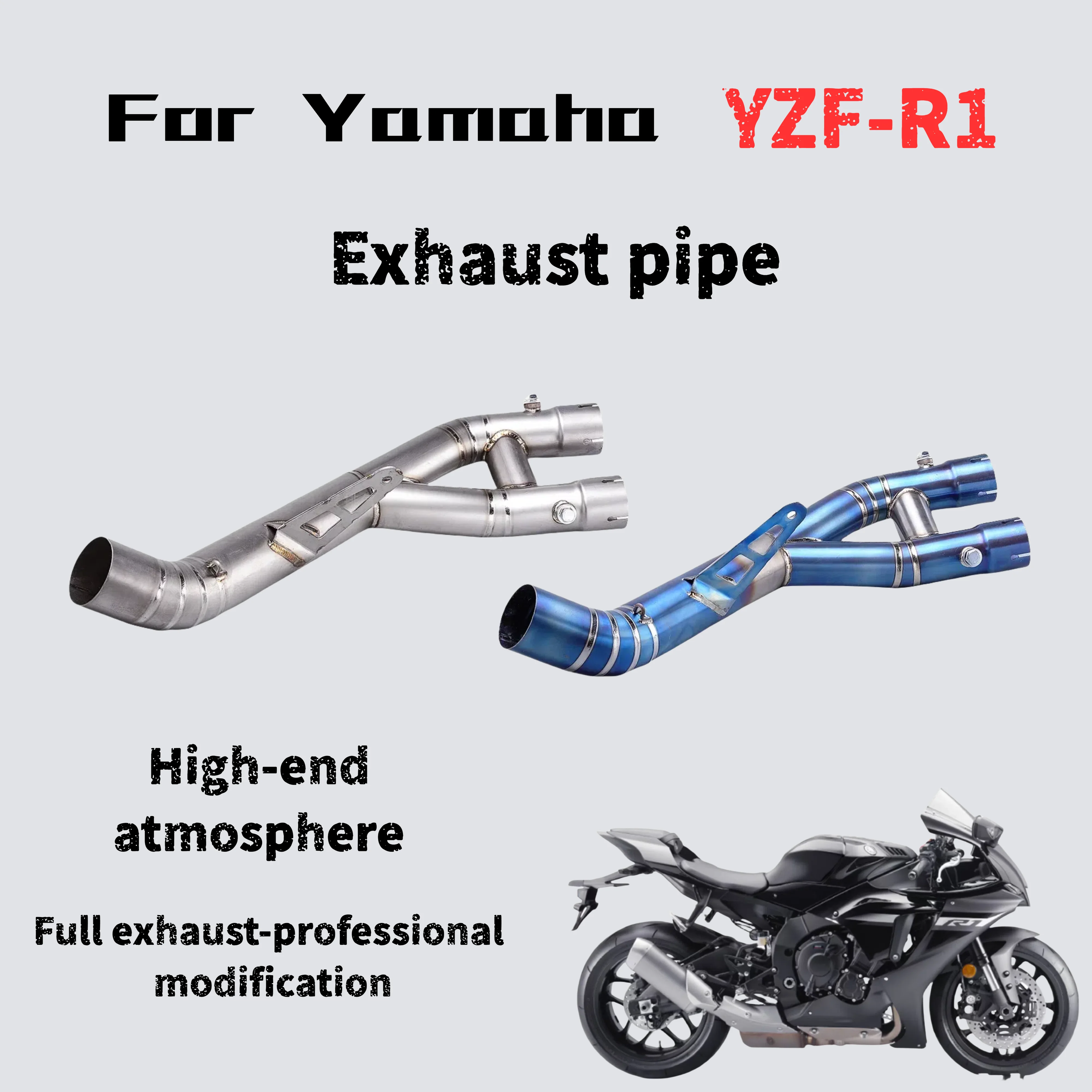 

Для Yamaha YZF-R1 модифицированная выхлопная труба из титанового сплава, средняя секция, звук глубокой и мощностью.
