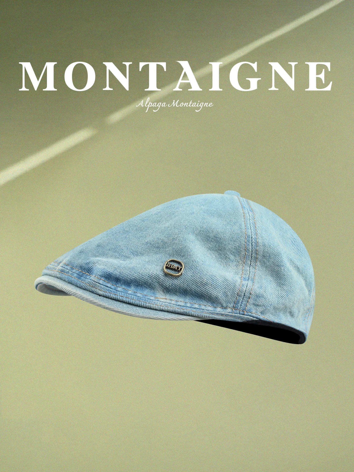 alpaga-montaigne-retro-denim-forward-cap-sunscreen-small-face-beret-hat-handmade-adjustable-wide-brim-spring-summer-hat