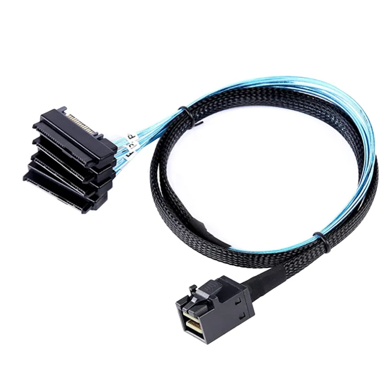 

Mini SAS HD 12G SFF8643 to 4 SAS 29 Pin SFF8482 Cable Connectors with 15 Pin SATA Power Connector Controller