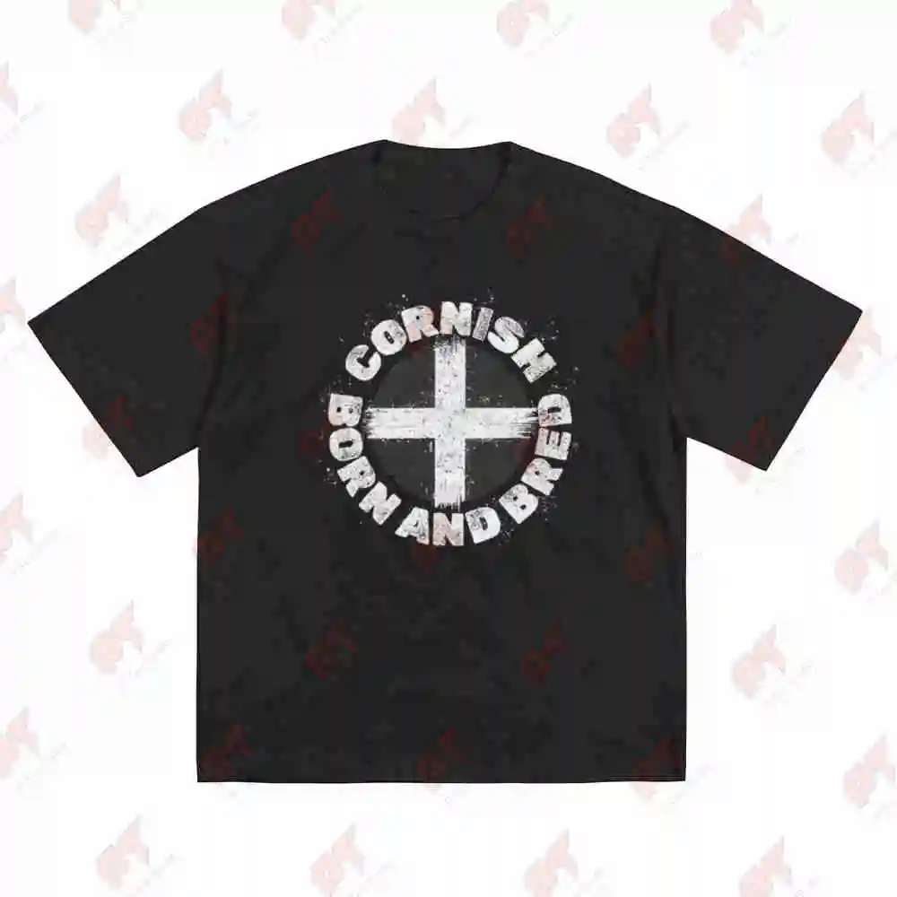 Cornish Pride Cornwall Flag St Piran's Day Short Sleeve Tee 100% Cotton T-Shirt