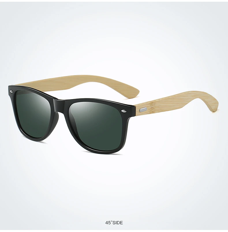 Mode Bambus Holz Vintage Quadrat Sonnenbrille Männer Frauen Luxus Marke Designer Sonnenbrille Holz Fahren Angeln UV400 Brillen – Detail 14