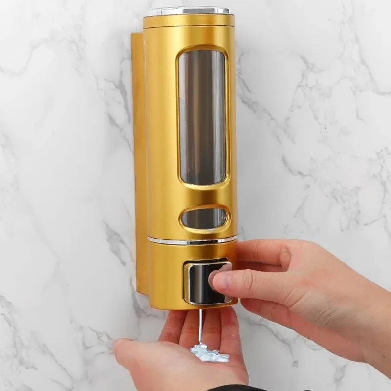 Shower and Lotion Dispenser Waterproof Shampoo Shower Gel Container Wall Mount with Clear Window for Home Hotel Restaurant