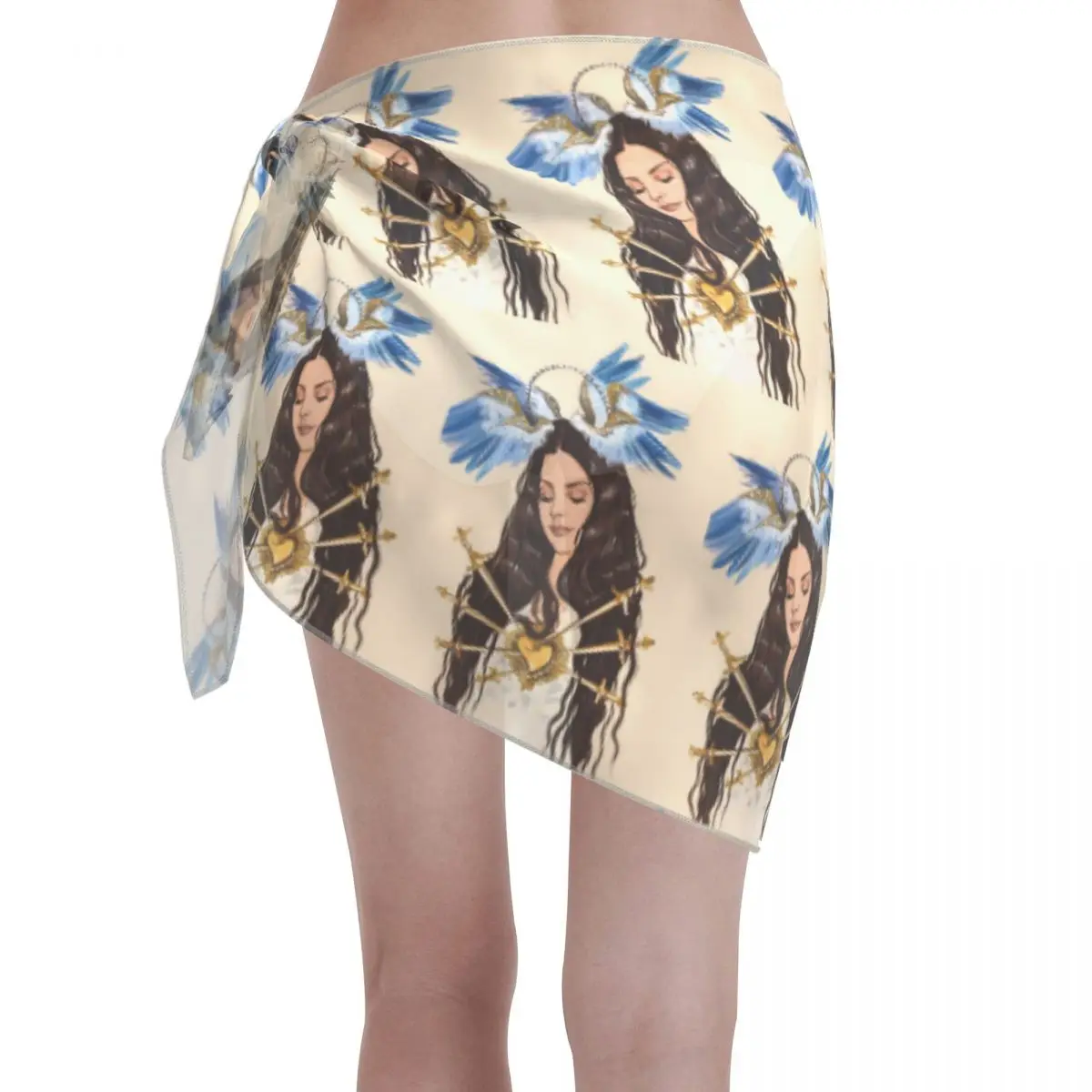 فستان شاطئ غير رسمي للمغني لانا ديل ري مخصص لتزيين موسيقى البوب للنساء ردائه قصير للشاطئ لملابس السباحة #2